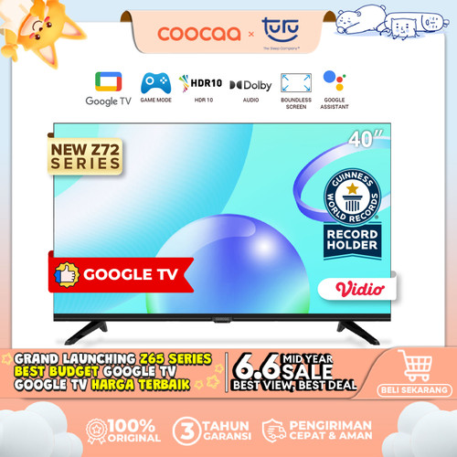 [Google TV] COOCAA 40 Inch Smart TV - WIFI - Flicker Free - (40Z72)