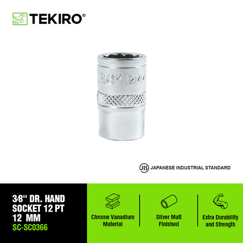 TEKIRO 3/8 INCH KUNCI SOCK 12 PT 12 MM /MATA SOK / ANAK SOK / TOOLS -