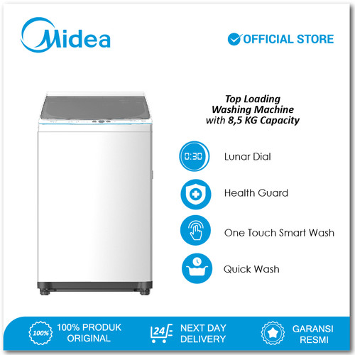 Midea Top Load Washing Machine 8.5kg - MA100W85 - One Touch Smart Wash