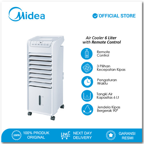 Midea Air Cooler 6.0 Liter AC100-A - Remote Control - Timer 7 jam