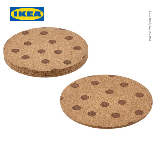 IKEA SOLABBORRE Tatakan Gelas Gabus Berdot 10cm Isi 4Pcs