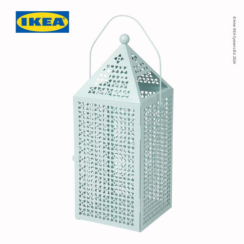 IKEA GOKVALLA Lentera Untuk Lilin Blok Minimalis Biru 41x16x16 cm