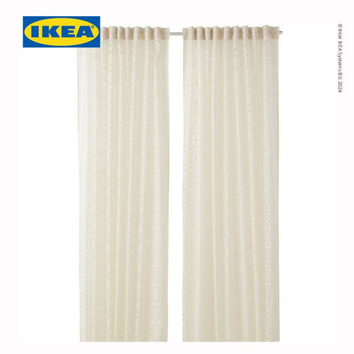 IKEA GOKVALLA Gorden Putih Pudar 1 Pasang 145x300 cm