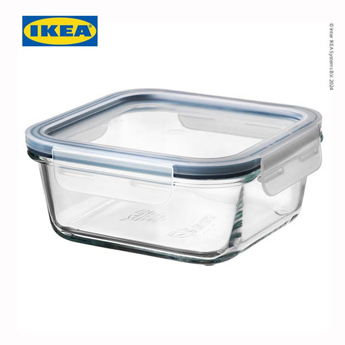 IKEA 365+ Tempat Makanan Dengan Tutup Kaca Persegi Panjang 600mL