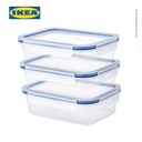 IKEA 365+ Tempat Makanan 1L Dengan Tutup Plastik Set Isi 3pcs