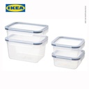 IKEA 365+ Tempat Makanan Dengan Tutup Plastik Set Isi 4pcs