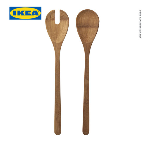 IKEA GRONSAKER Sendok Salad Saji Bahan Bambu Isi 2pcs