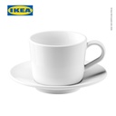 IKEA 365+ Cangkir Kopi dan Teh Dengan Tatakan Putih 13cl