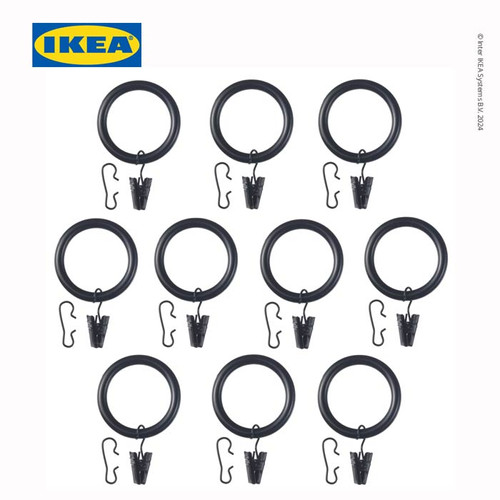 IKEA SYRLIG Gelang Gorden Dengan Klip Pengait 38 mm Isi 10pcs