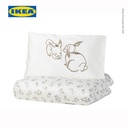 IKEA RODHAKE Sarung Duvet 110x125 dan Sarung Bantal 35x55 Pola Kelinci