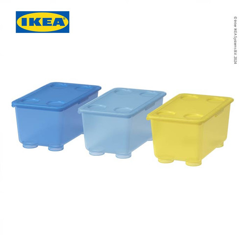 IKEA GLIS Kotak Penyimpanan Dengan Penutup 17x10 cm Isi  3pcs