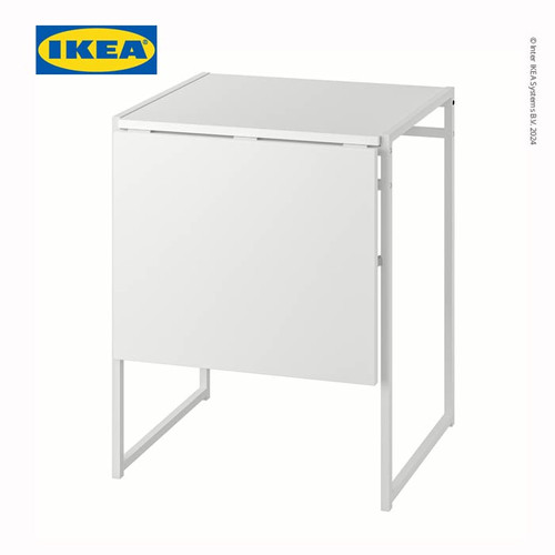 IKEA MUDDUS Meja Makan Dengan Daun Meja Lipat Putih 48/92x60 cm