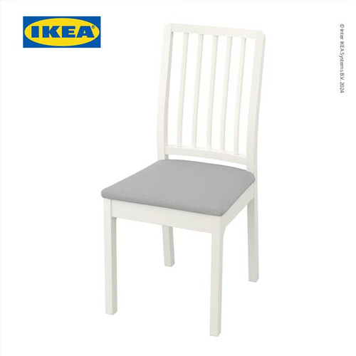 IKEA EKEDALEN Kursi Makan Miimalis Serbaguna Putih/Abu-Abu