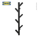 IKEA TJUSIG Gantungan Baju Dinding Serbaguna Hitam Minimalis 78 cm