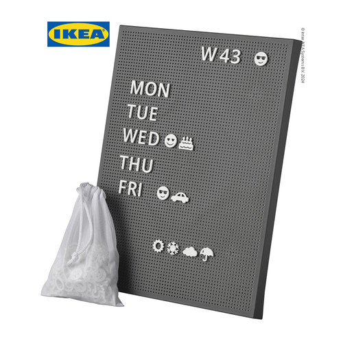 IKEA SVENSAS Papan Memo Berlubang Dengan Huruf 30x40 cm