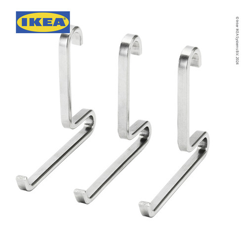 IKEA KUNGSFORS Pengait Gantung Baja Tahan Karat Isi 3pcs