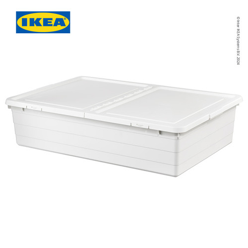 IKEA SOCKERBIT Kotak Penyimpanan Dengan Penutup Putih 50x77x19 cm