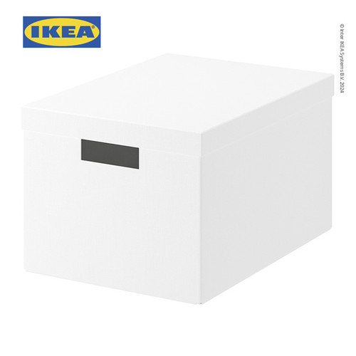 IKEA TJENA Kotak Penyimpanan Dengan Tutup Serbaguna Putih 25x35x20 cm