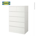 IKEA MALM Lemari Laci 6 Susun Putih Minimalis 80x123 cm