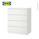 IKEA MALM Lemari Laci 4 Susun Putih Minimalis 80x100 cm