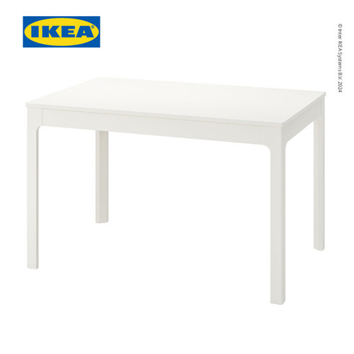 IKEA EKEDALEN Meja Makan Dapat Dipanjangkan Putih 120/180x80 cm