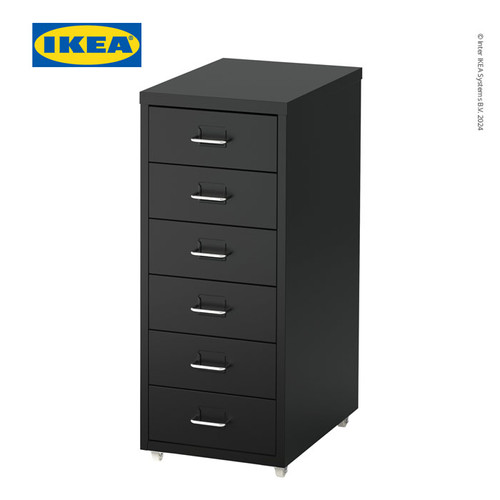 IKEA HELMER Unit Laci Beroda Mudah Dipindahkan Hitam 28x69 cm