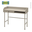 IKEA HAUGA Meja Kerja / Belajar Dengan Penyimpanan Krem 100x45 cm