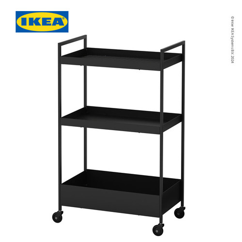 IKEA NISSAFORS Rak Troli Serbaguna Hitam 51x30x83cm