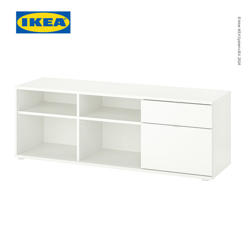 IKEA VIHALS Meja TV Dengan Laci Kuat Minimalis Putih 146x37x50 cm