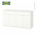 IKEA VIHALS Lemari Penyimpanan Minimalis Putih 140x37x75 cm