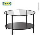 IKEA VITTSJO Meja Tamu Minimalis Hitam-Cokelat 75cm