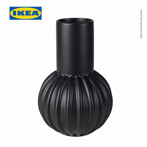 IKEA SKOGSTUNDRA Vas Bunga Hitam 27cm