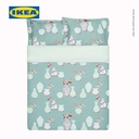 IKEA FOSSTA Sarung Duvet 200x200 dan 2 Sarung Bantal 50x80 Hijau