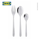 IKEA FORNUFT Set Peralatan Makan Bahan Baja Tahan Karat Isi 18pcs