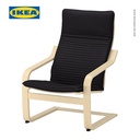 IKEA POANG Kursi Berlengan Veneer Kayu Untuk Santai Hitam