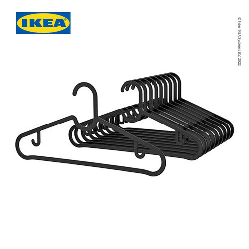 IKEA SPRUTTIG Gantungan Baju Isi 10 - Hitam