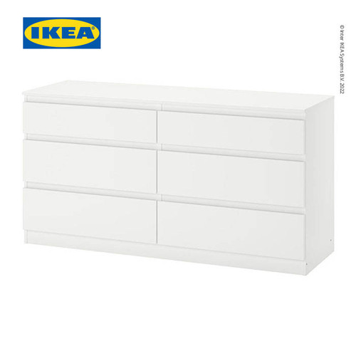 IKEA KULLEN Lemari 6 Laci Putih Minimalis 140x72 cm