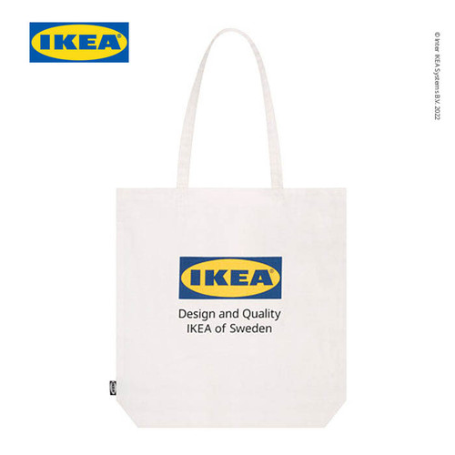 IKEA EFTERTRADA Tote Bag Bahan Katun - Putih