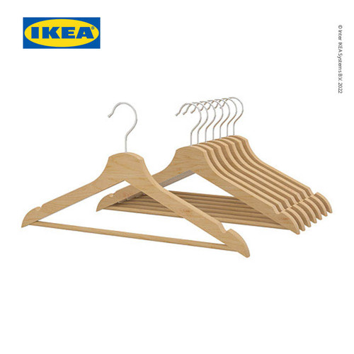 IKEA BUMERANG Gantungan Baju dari Bahan Kayu Isi 8Pcs