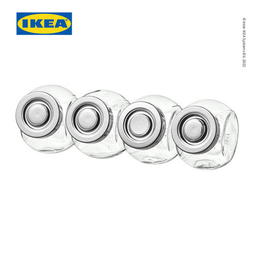 IKEA RAJTAN Stoples Bumbu Kaca Aluminium 15cl Isi 4pcs