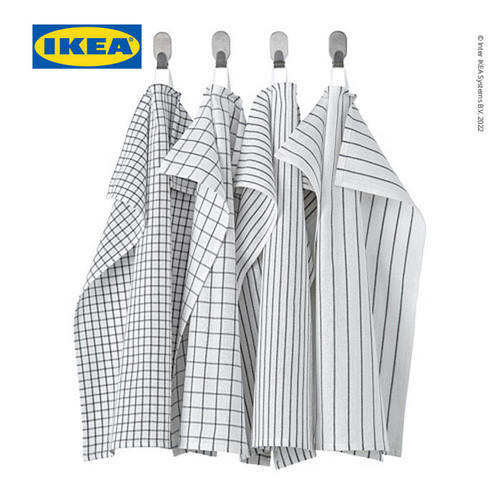 IKEA RINNIG Lap Dapur Putih/Abu-Abu 45x60cm Isi 4pcs