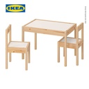 IKEA LATT Meja Belajar Anak dengan 2 Kursi Bahan Kayu