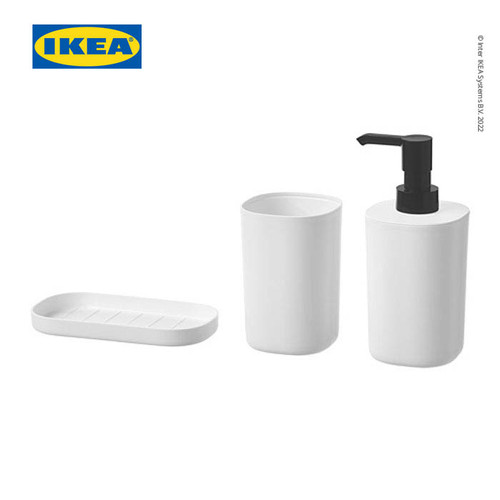 IKEA STORAVAN Perlengkapan Mandi Putih Set Isi 3