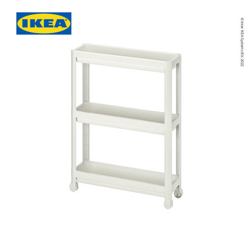 IKEA VESKEN Troli Kamar Mandi Putih Serbaguna 54x18x71 cm