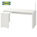 IKEA MALM Meja Putih Minimalis Dengan Laci Panel Tarik 151x65 cm