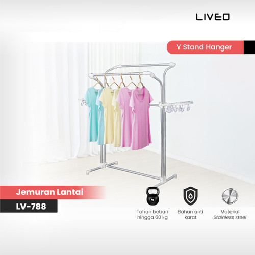 Jemuran Lipat Lantai Baju Liveo LV-788 / Liveo Y Stand hanger