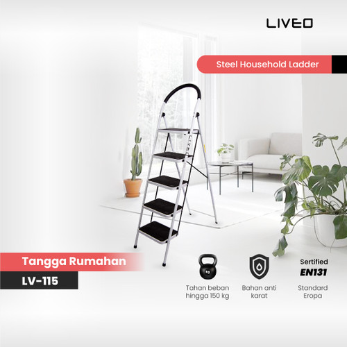 Tangga Rumahan Lipat Steel LIVEO LV-115 / Ladder 5 Step