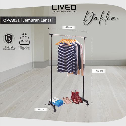 Rak Gantungan Baju Dahlia Onepro OP-A051 / Standing Hanger Serba Guna