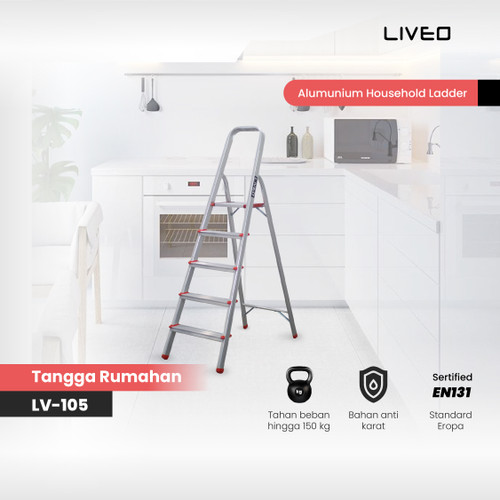 LIVEO Tangga Lipat Household Ladder 5 Step LV-105