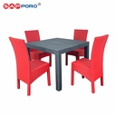 SAPPORO TOBA - Dining Set Rotan | Meja Makan Set Rotan